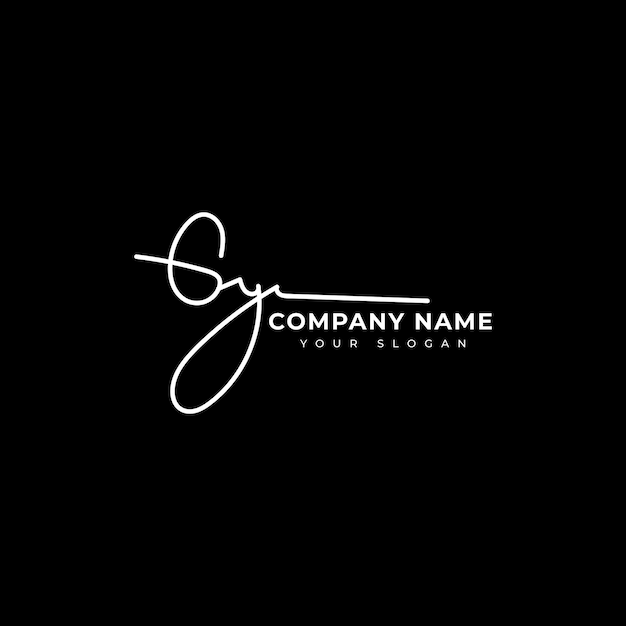 Gy Initial signature logo vector design