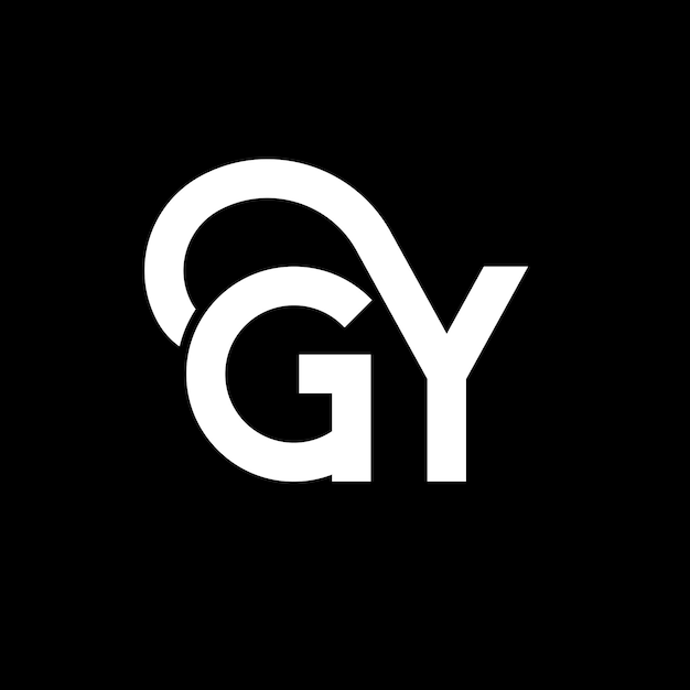 Vector gy letter logo design on black background gy creative initials letter logo concept gy letter design gy white letter design on black background g y g y logo