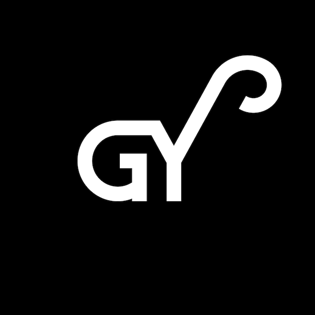 Vector gy letter logo design on black background gy creative initials letter logo concept gy letter design gy white letter design on black background g y g y logo