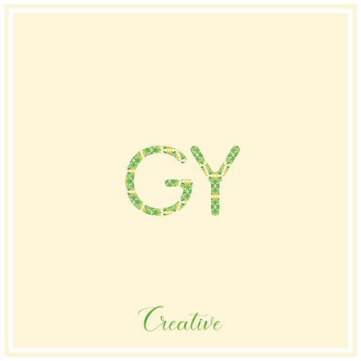 वेक्टर gy natural green logo latter logo design vector illustration creative logo minimal logo monogram