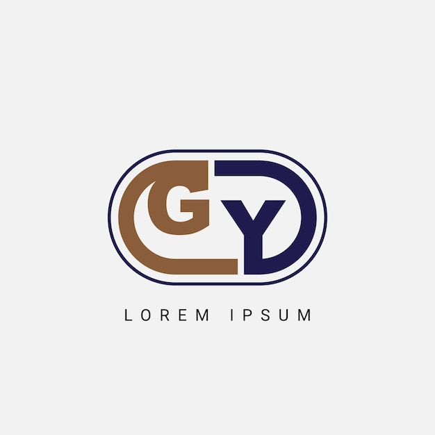 GY or YG Letter Initial Logo Design Vector Template