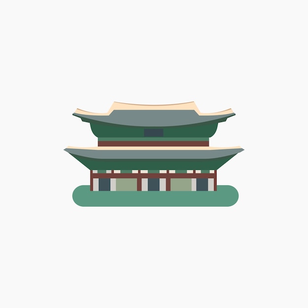 Gyeongbokgung Palace. Flat vector illustration.