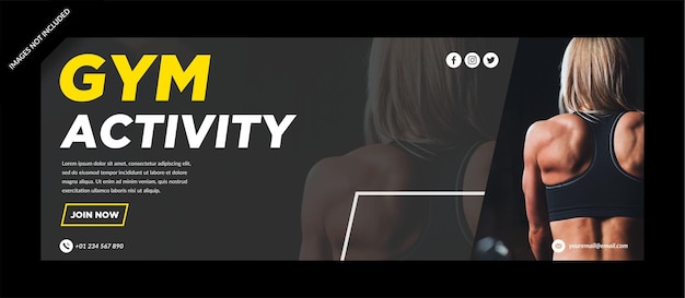 Vector gym activity facebok cover template