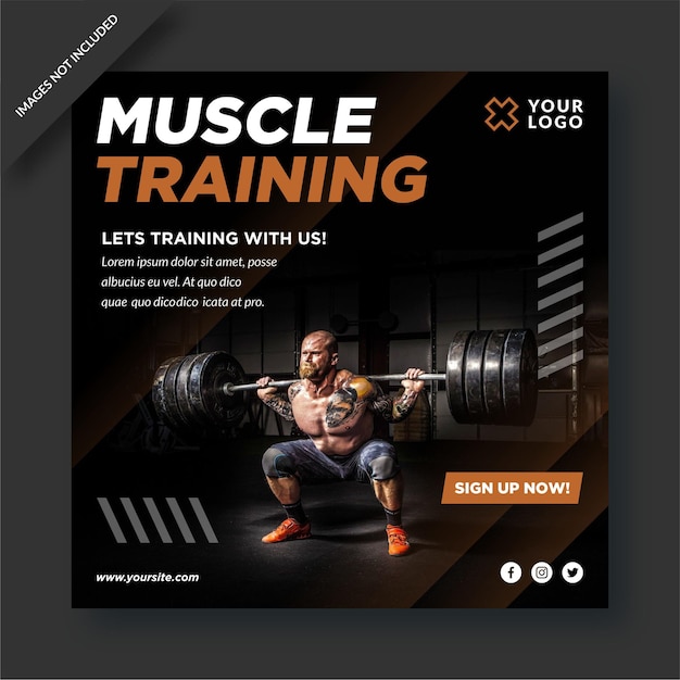 Gym activity instagram and social media post design  