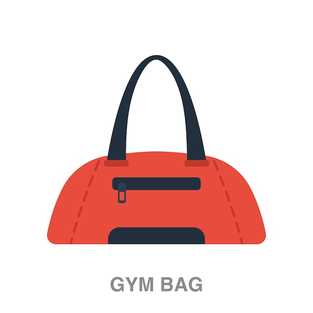 Vector gym bag illustration on transparent background