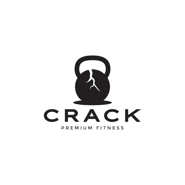 Vector gym barbell crack logo symbol icon vector graphic design illustration idea creative
