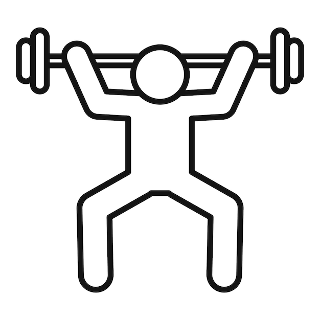 Vector gym barbell training icon outline gym barbell training vector icon for web design isolated on white background