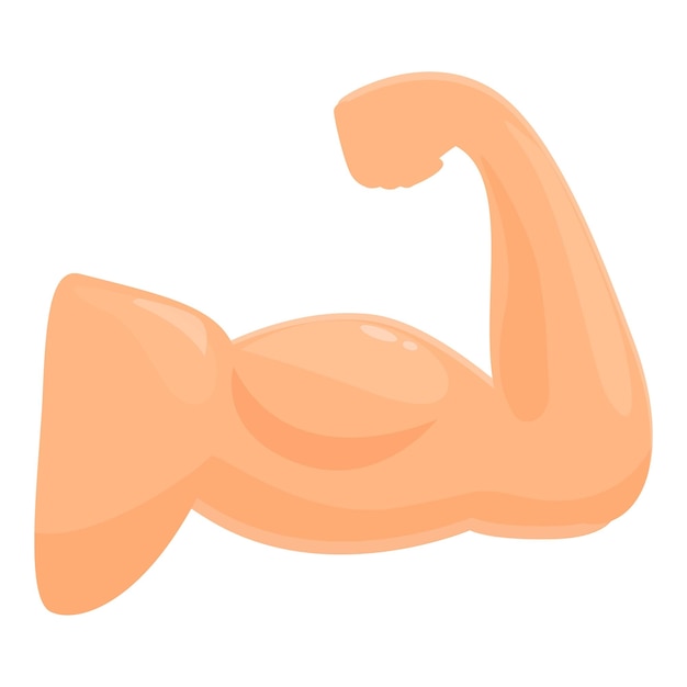 Vector gym bicep icon cartoon vector strong arm flex body