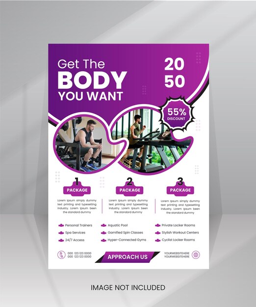 Gym body fitness flyer and poster template
