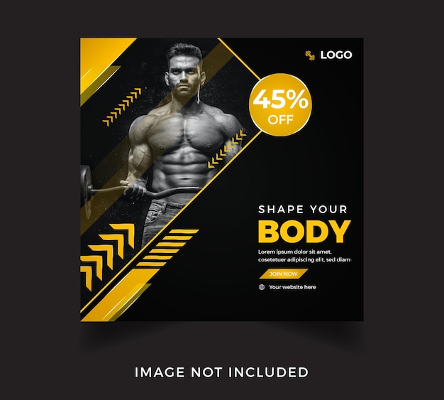 Gym body workout social media poster ontwerpset