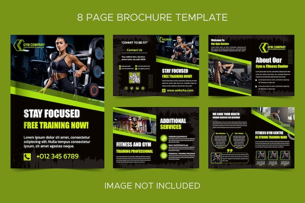 Modello di brochure per palestra con foto