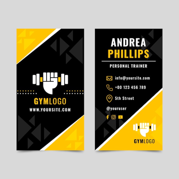 Gym business card template design