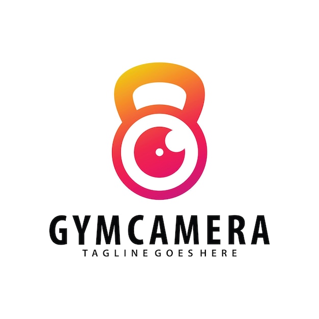 Modello di progettazione del logo della fotocamera da palestra