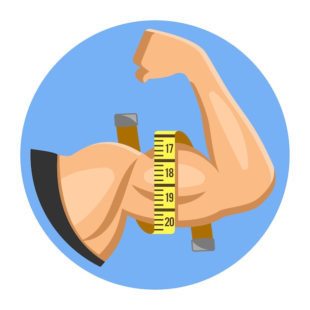 Gym Concept with Biceps Flex Arm Flat Icon Vector illustration