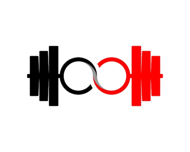 Gym dumbbell met infinity-logo