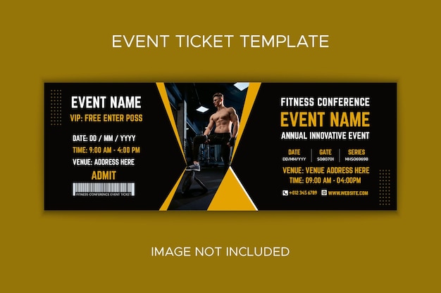 Gym event ticket design template