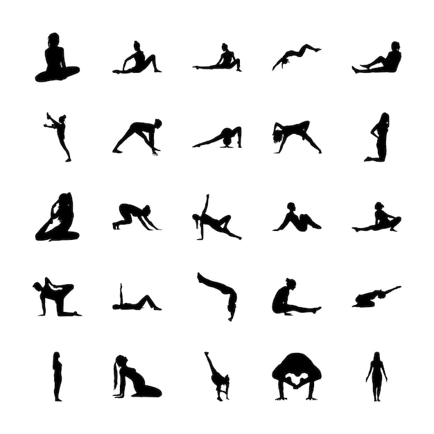 Icone di esercizi di ginnastica