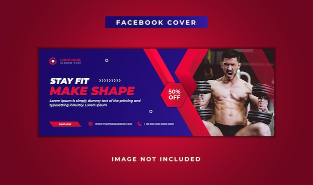 Gym Facebook page cover template and web banner design