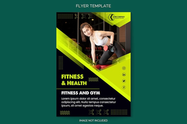 Vector gym fitness advertising flyer template