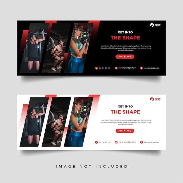 Gym and fitness banner promotion template