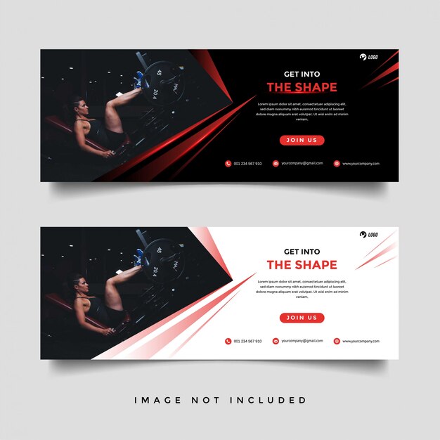 Gym and fitness banner promotion template