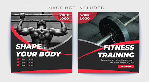 gym fitness banner for social media post template