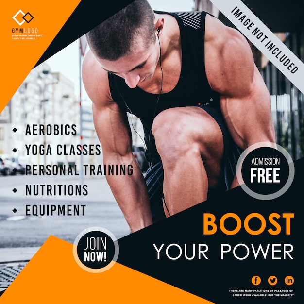 Gym fitness banner template