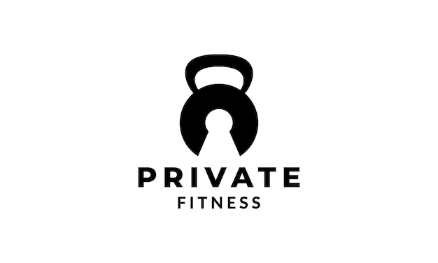 Gym fitness barbel lock logo design ideas