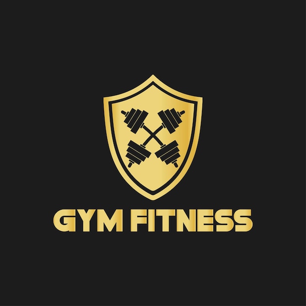 Gym Fitness Black And Golden Logo Vector