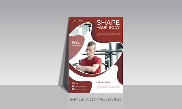 Gym Fitness Body training flyers, banner, leaflet, poster, weight lifting promotion