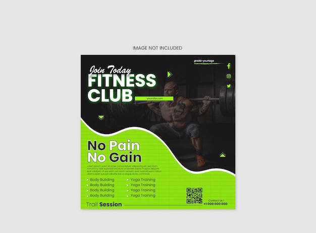 Vector gym fitness club post design template