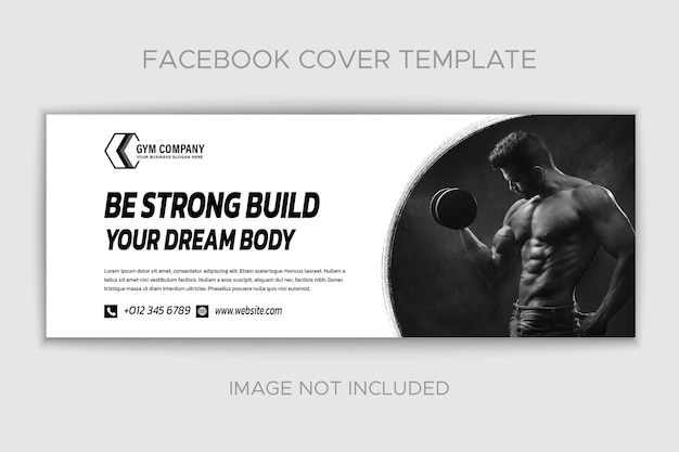 Gym fitness concept Facebook Cover ontwerp