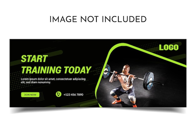 Gym and fitness facebook cover page template