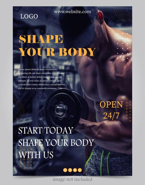 Gym fitness flyer en poster banner sjabloon voor sociale media