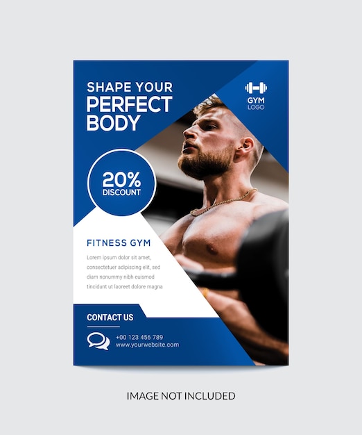 Vector gym fitness flyer and poster design template