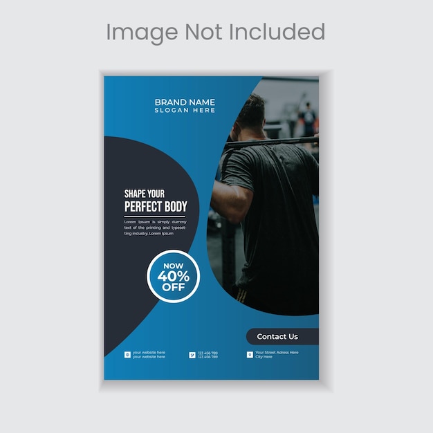 Gym fitness flyer and poster design template