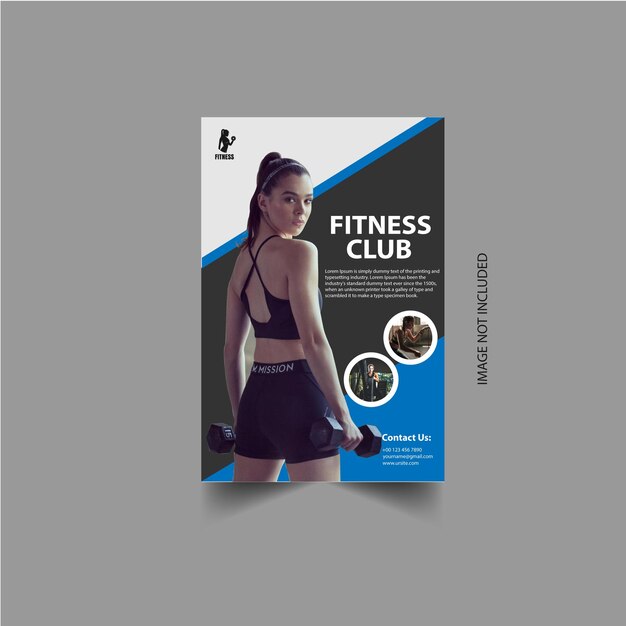 Vector gym fitness flyer poster design template