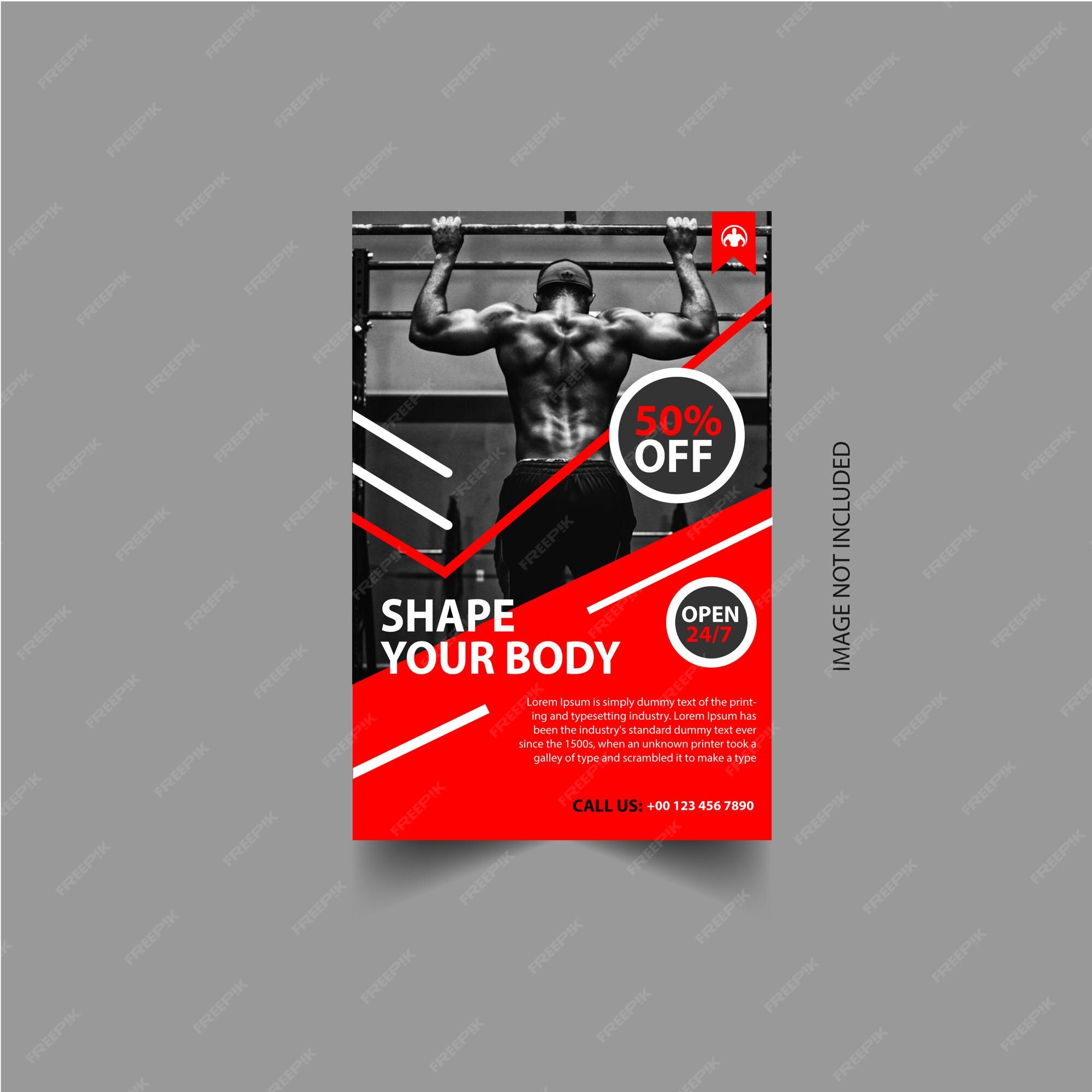 Premium Vector | Gym fitness flyer poster design template