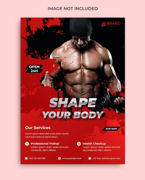 Gym fitness flyer and poster template design