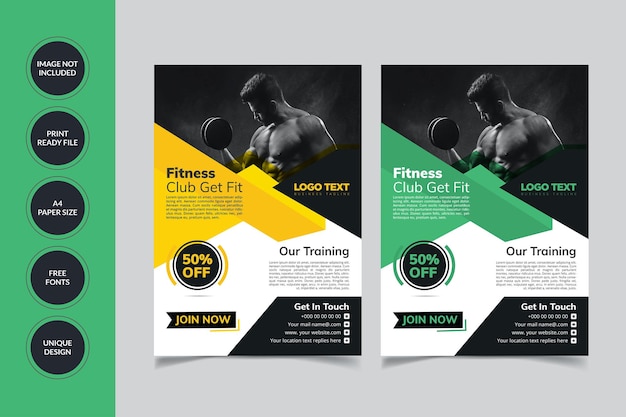 Gym fitness flyer-sjabloon