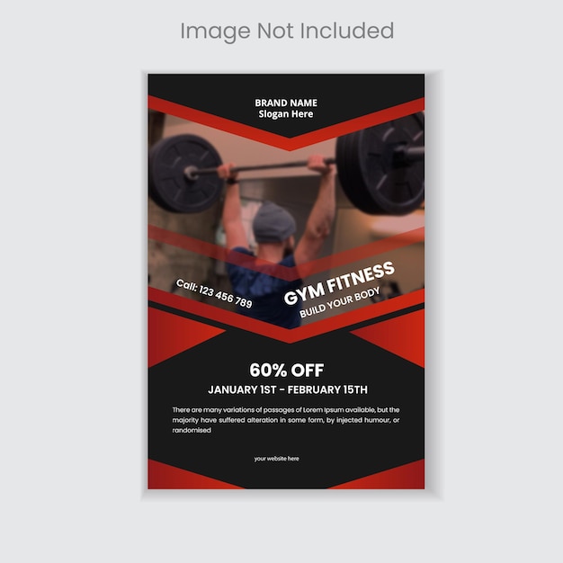 Gym fitness flyer template design