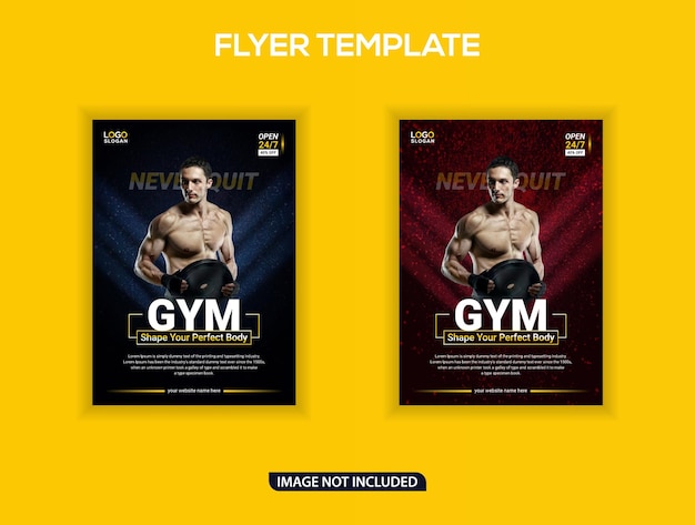 Gym and fitness flyer template