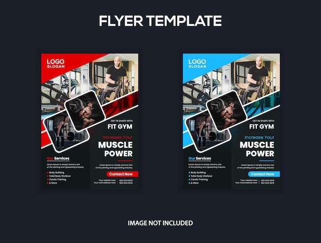 Gym and fitness flyer template