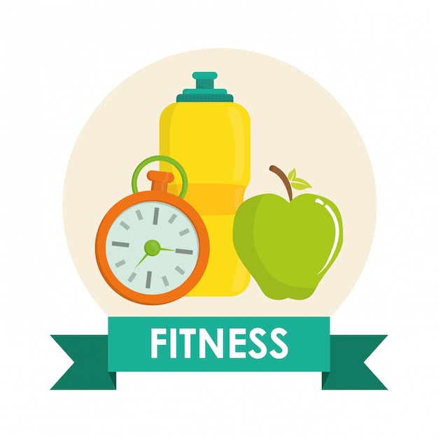 Gym and fitness icons design