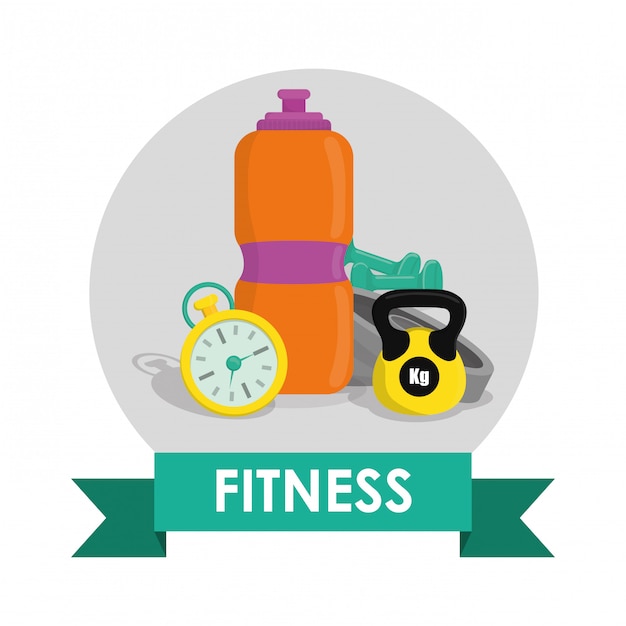 Gym and fitness icons design 