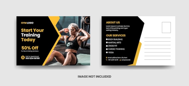 Gym and Fitness Postcard Template