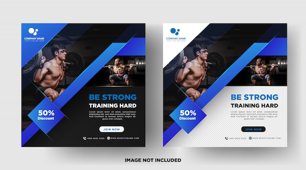 Gym fitness promotie media social post templates