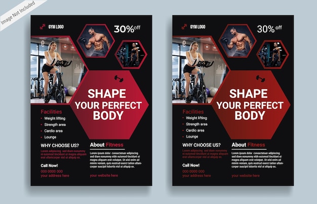 Vector gym and fitness promotional social media post and social media banner or web banner template