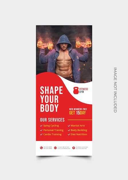 Vector gym fitness rollup banner