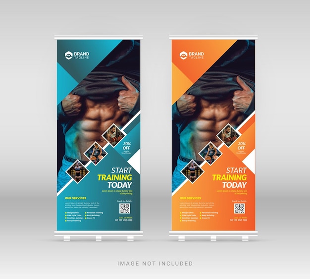 Gym fitness rollup banner